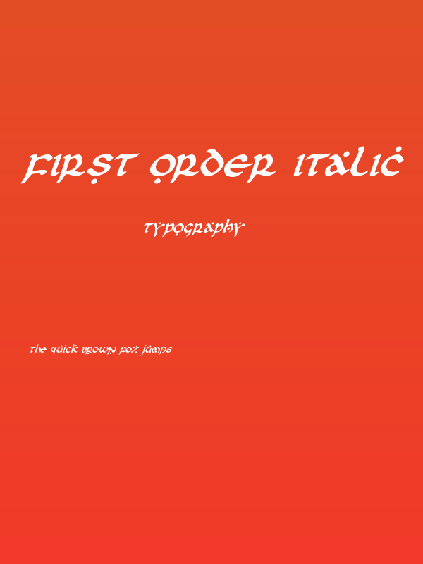 First Order Italic Poster