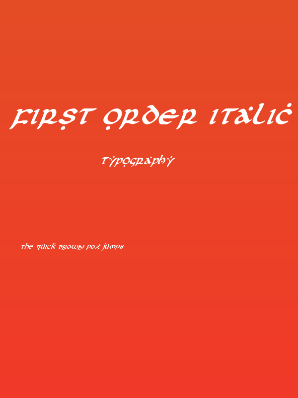 First Order Italic Poster