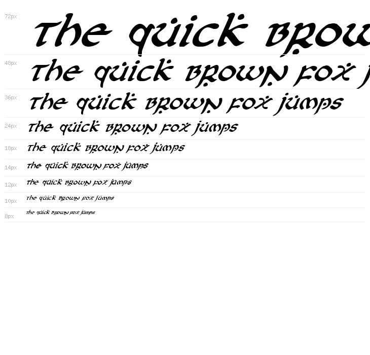 First Order Italic Waterfall