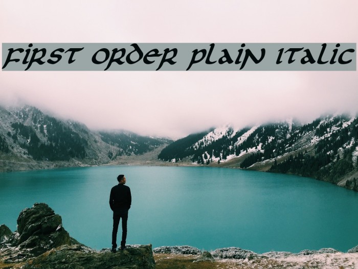 First Order Plain Italic Font examples