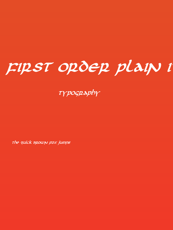 First Order Plain Italic Poster