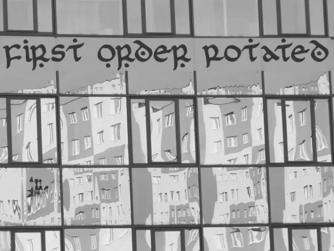 First Order Rotated Font examples