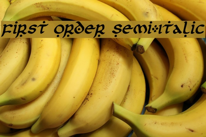 First Order Semi-Italic Example 2