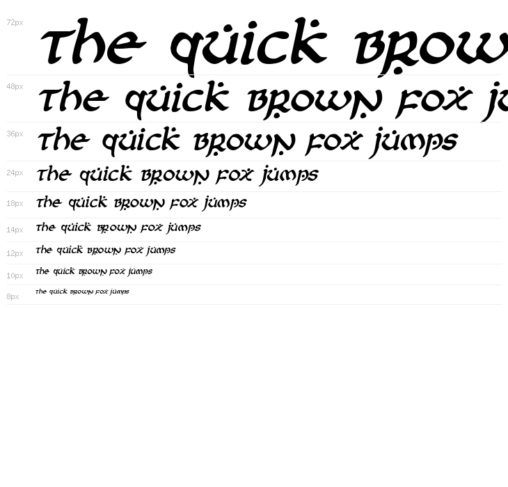 First Order Semi-Italic Waterfall