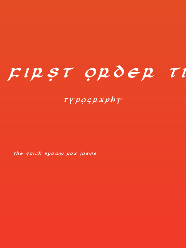 First Order Title Italic Poster