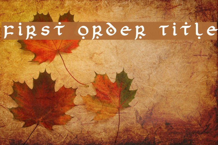 First Order Title Example 2