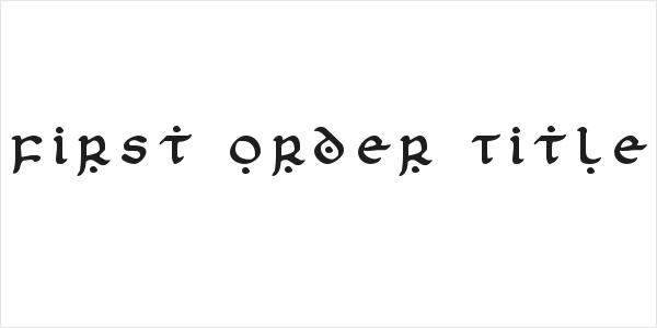 First Order Title Logo