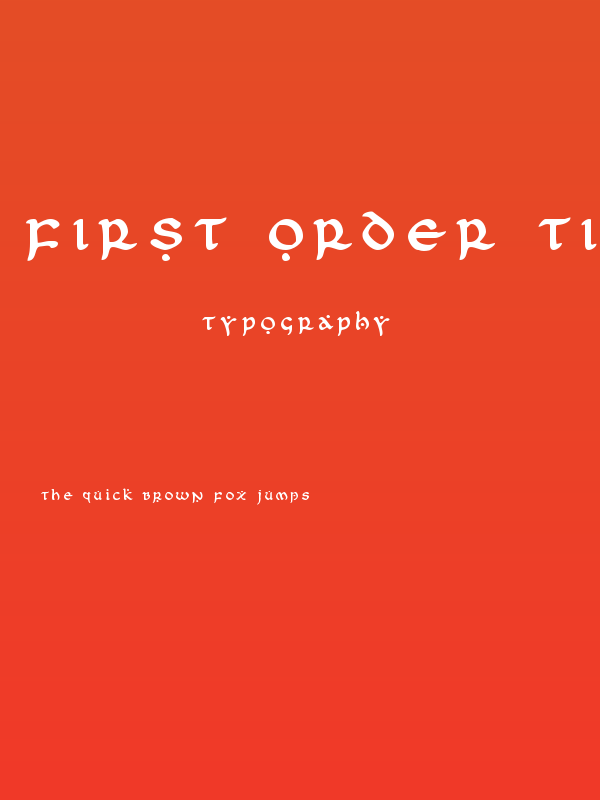 First Order Title Poster