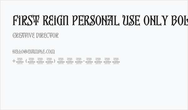 First Reign PERSONAL USE ONLY Bold Business Card