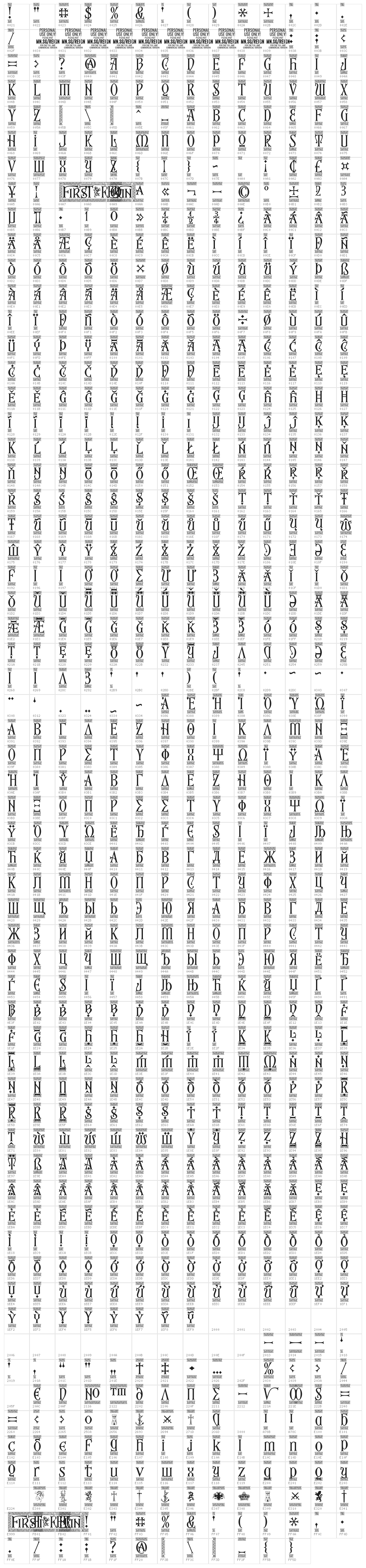 First Reign PERSONAL USE ONLY Border Character Map