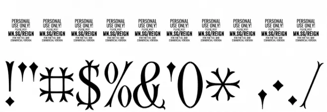 First Reign PERSONAL USE ONLY Thin Font OTHER CHARS