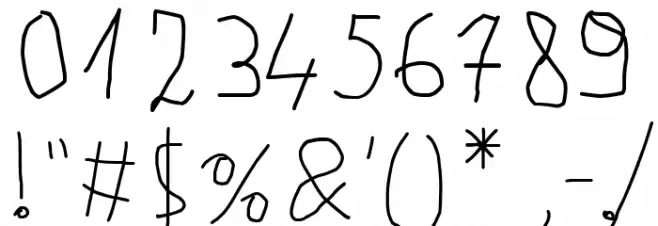 First Time Writing! Font OTHER CHARS