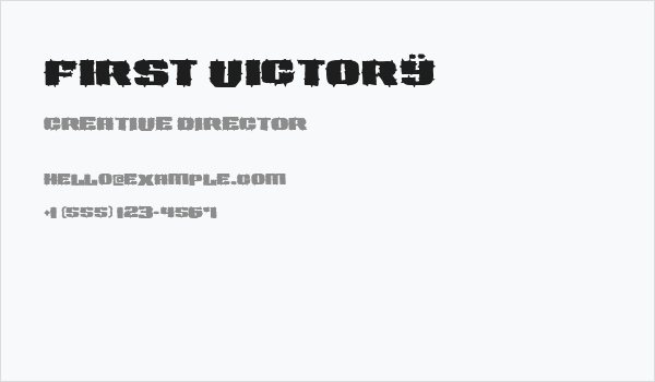 First Victory Business Card
