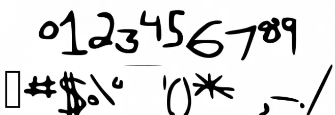 FirstFont Font OTHER CHARS