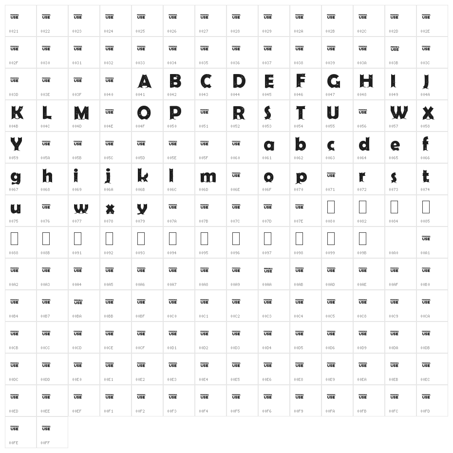 Firts Christmas II Personal USE Character Map