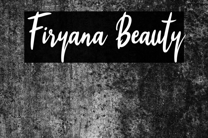 Firyana Beauty Font examples
