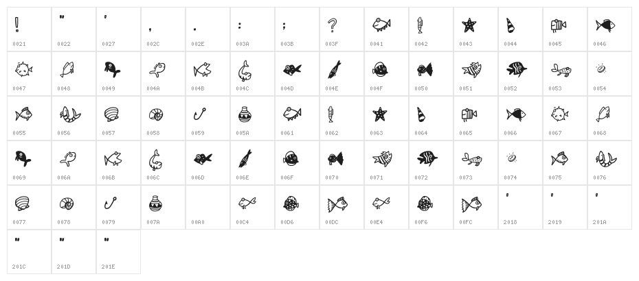 Fisch_eh01 Regular Character Map