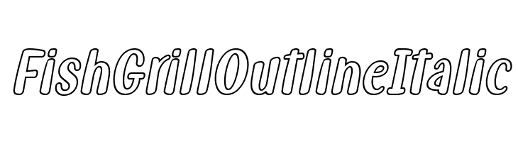 Fish Grill Outline Italic  フリーフォントのダウンロード