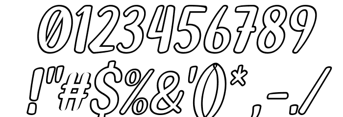 Fish Grill Outline Italic Font OTHER CHARS