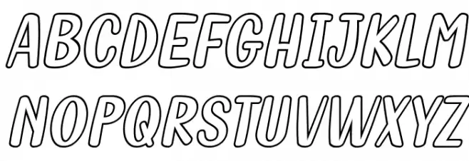 Fish Grill Outline Italic Fonte MAIÚSCULAS