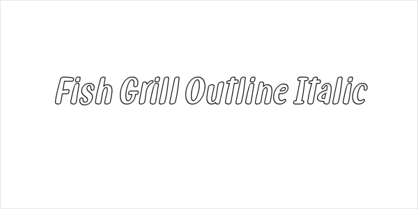Fish Grill Outline Italic Logo