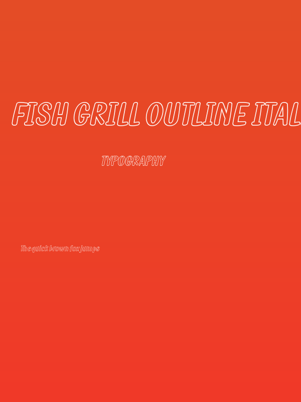 Fish Grill Outline Italic Poster