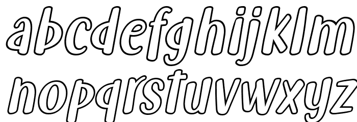 Fish Grill Outline Italic Font LOWERCASE