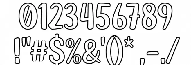 Fish Grill Outline Font OTHER CHARS