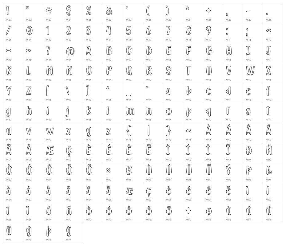 Fish Grill Outline Character Map