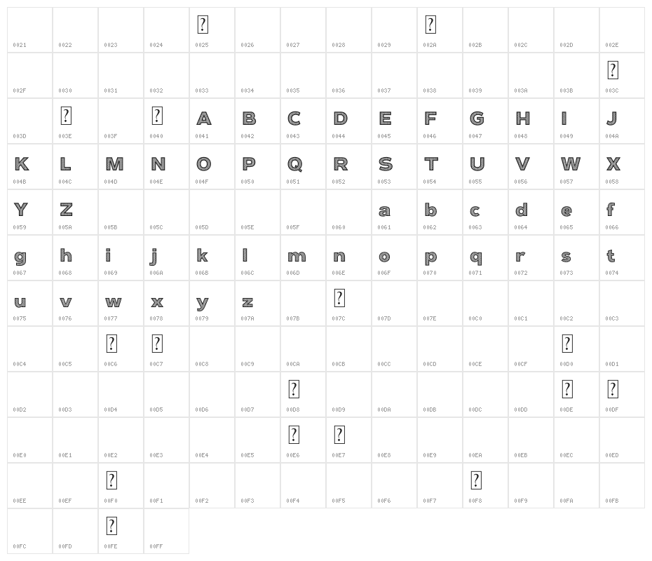 Fish Outline Demo Character Map