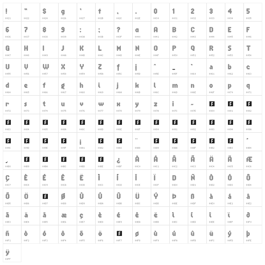 Fish Scales Regular Character Map