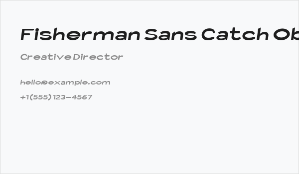 Fisherman Sans Catch Oblique Business Card