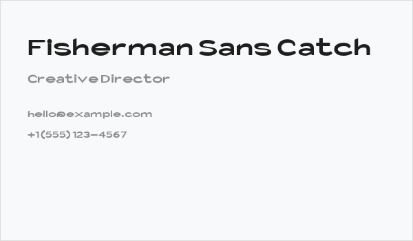 Fisherman Sans Catch Business Card