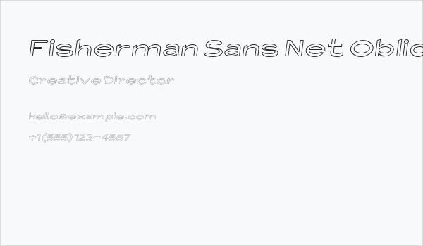 Fisherman Sans Net Oblique Business Card