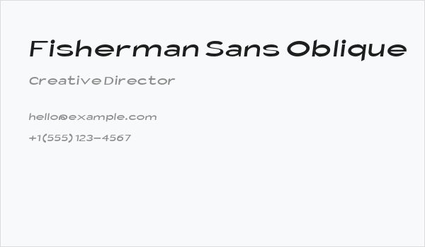 Fisherman Sans Oblique Business Card