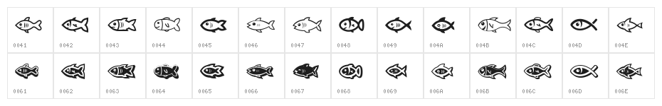 Fishes Regular Character Map