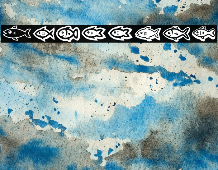 Fishes Regular Schriftart examples