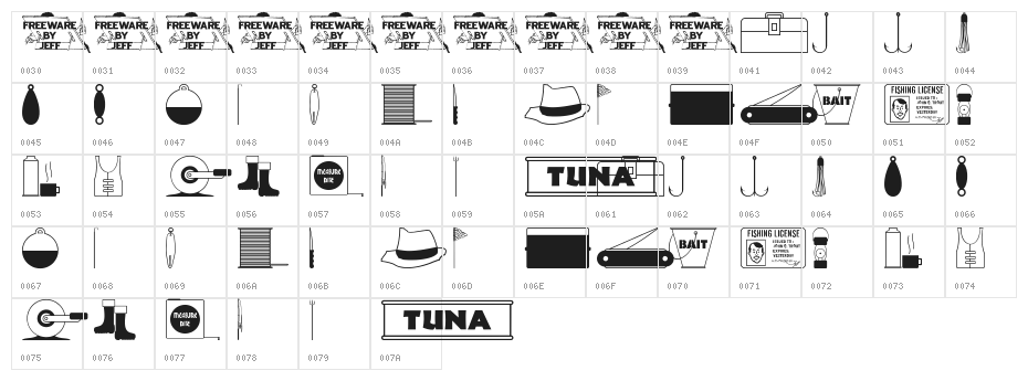 Fishin' Gear JL Character Map