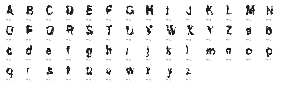 Fit of Tears Character Map