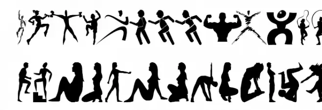 FitnessSilhouettes خط أحرف كبيرة