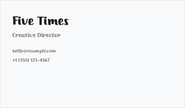 Five Times Business Card