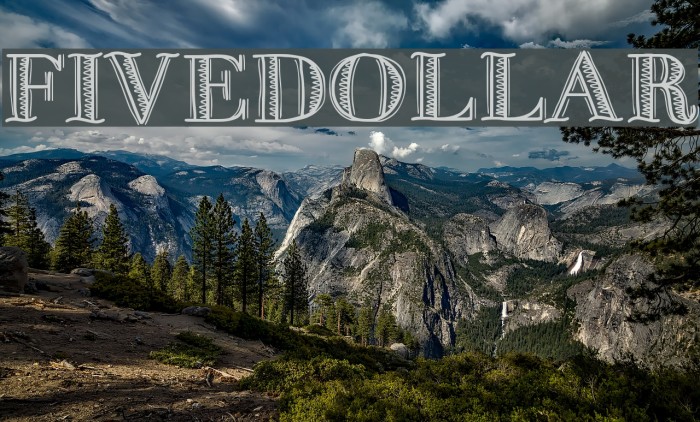 FiveDollar Font examples