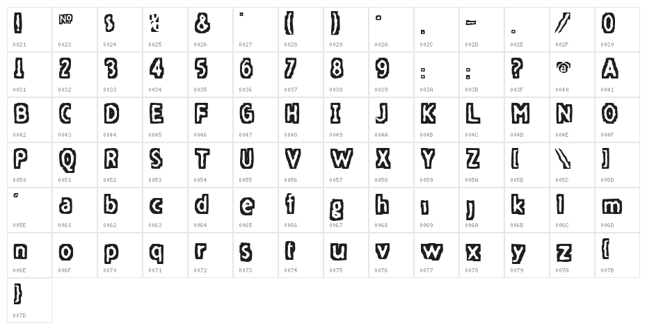 FiveFingerDiscount Character Map