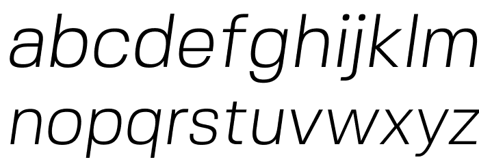 FivoSans-LightOblique Font LOWERCASE