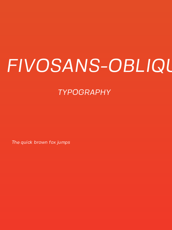 FivoSans-Oblique Poster