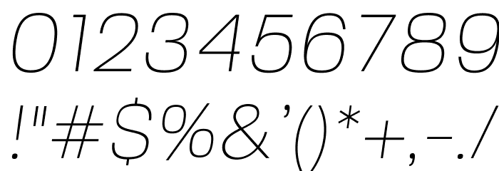 FivoSans-ThinOblique Font OTHER CHARS