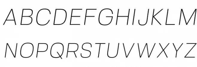 FivoSans-ThinOblique Schriftart Groß