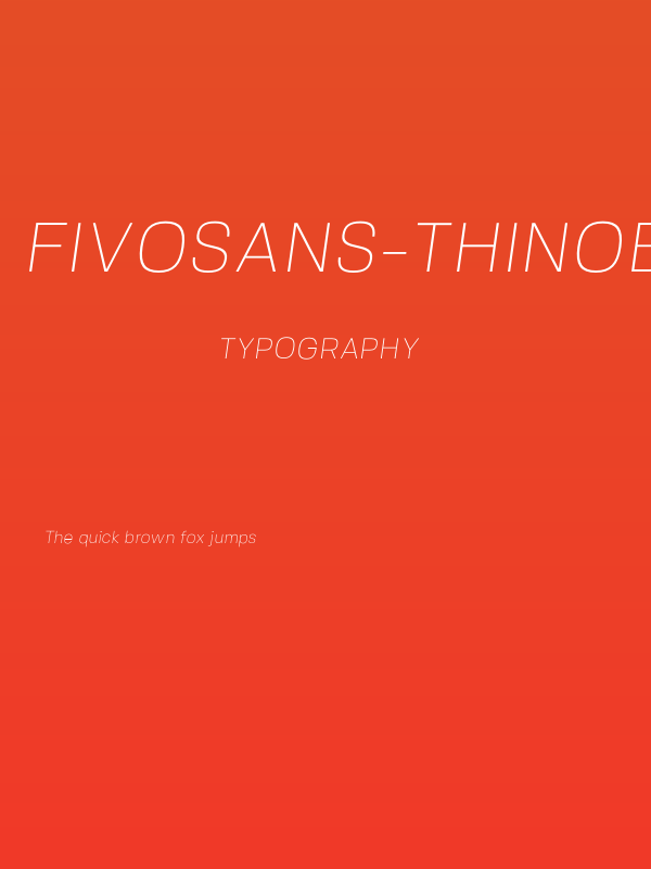 FivoSans-ThinOblique Poster