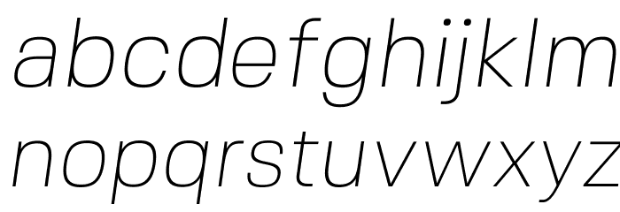 FivoSans-ThinOblique Font LOWERCASE