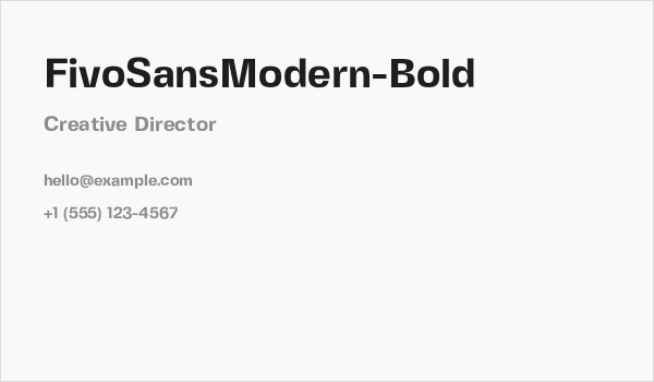FivoSansModern-Bold Business Card